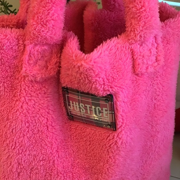 ‘Justice’ Faux Fur Hot Pink Tote/Purse - Picture 7 of 8